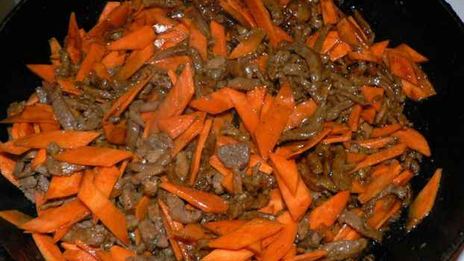 мясо в кисло-сладком соусе с овощами