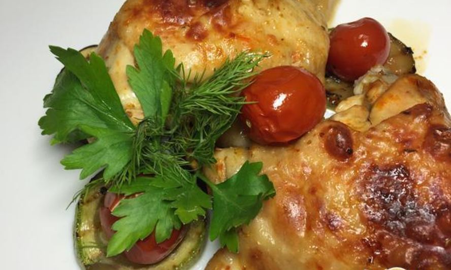 Рецепт цыпленка с хариссой и овощами