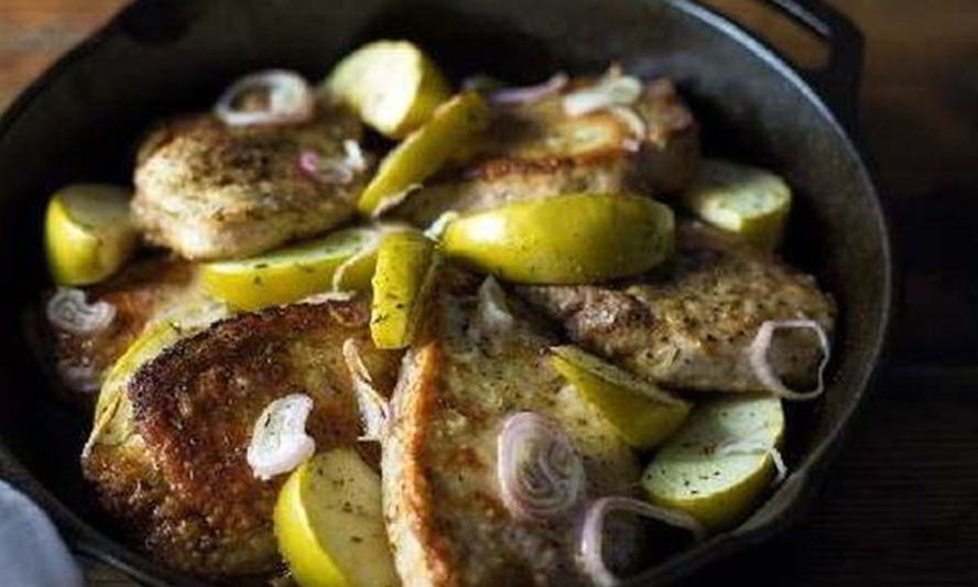 Рецепт запеченой шейки с яблоками