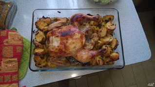 Запеченная курица с картошкой