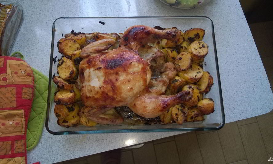 Рецепт запеченной курицы с картошкой