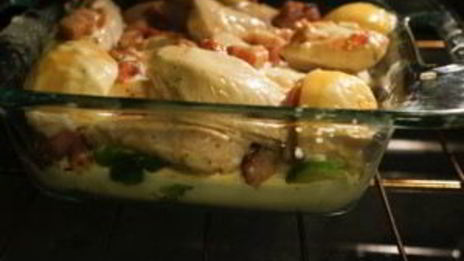 запеченная курица в сливочном соусе