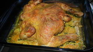 Запеченная курица в сметане