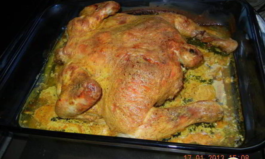 Рецепт запеченной курицы в сметане