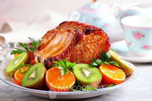 Запеченная свиная корейка в мандариновом соусе