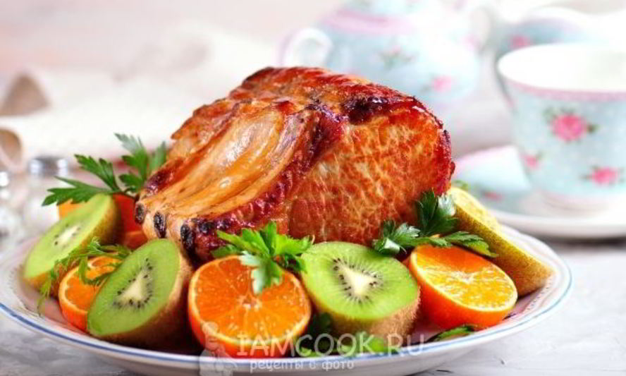 Рецепт запеченной свиной корейки в мандариновом соусе
