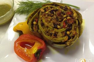 Артишок запеченный, фаршированный грибами