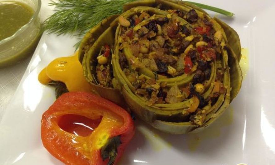 Рецепт артишока запеченного, фаршированного грибами