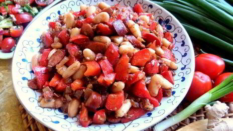 фасоль в чесночно-имбирном соусе