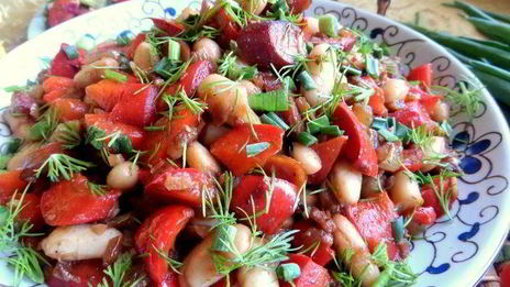 фасоль в чесночно-имбирном соусе