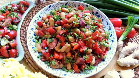 фасоль в чесночно-имбирном соусе