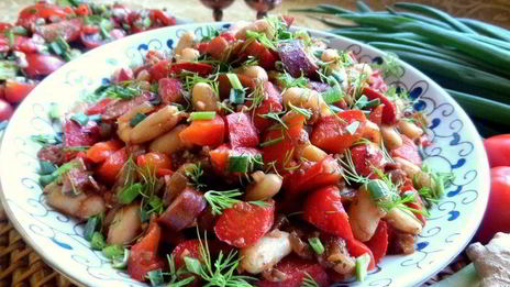 фасоль в чесночно-имбирном соусе