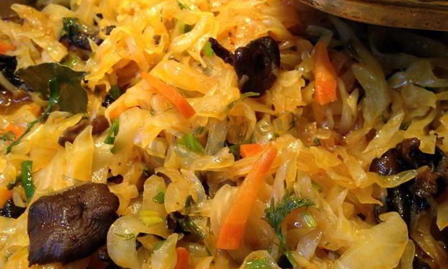 Рецепт капусты с опятами