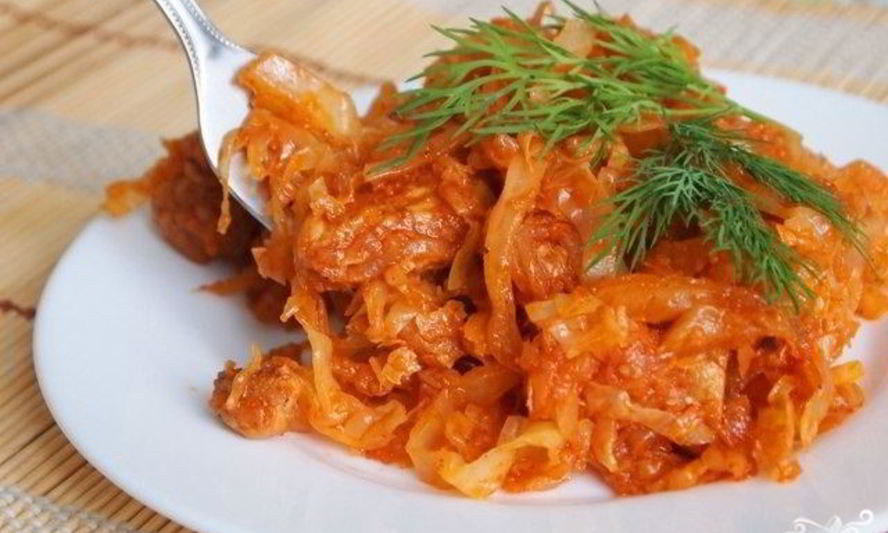 Рецепт капусты со свининой