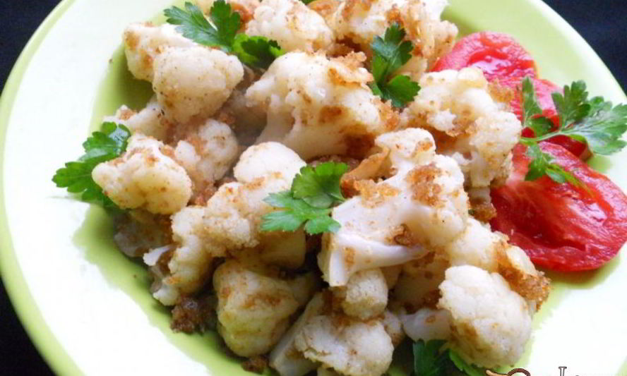 Рецепт капусты цветной в сухарях
