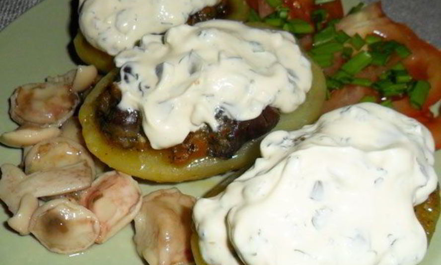 Рецепт картофеля, фаршированного сердечками