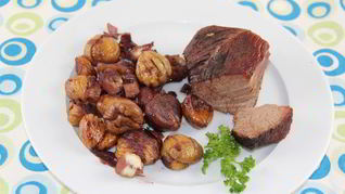 Каштаны, тушенные в красном вине