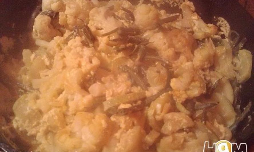 Рецепт овощей с фасолью в сливках