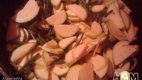 овощи с фасолью в сливках