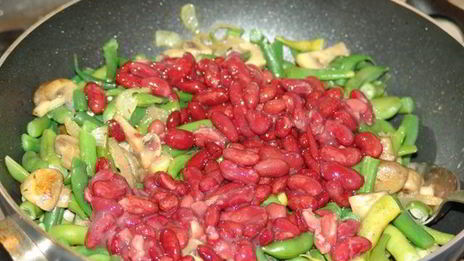 спаржевая фасоль с грибами