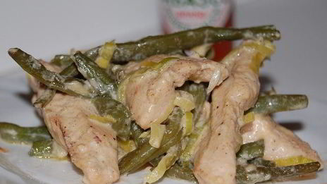 стручковая фасоль под сливочным соусом