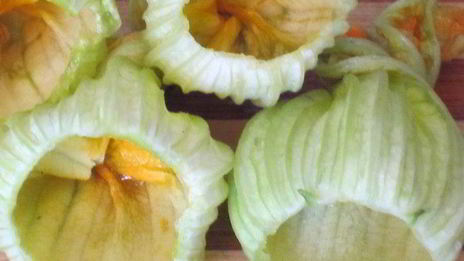 цветки цукини, фаршированные рикоттой