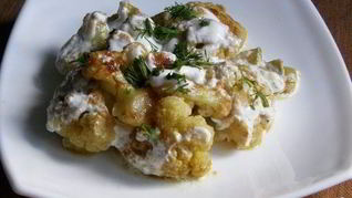 Цветная капуста жареная в сметане