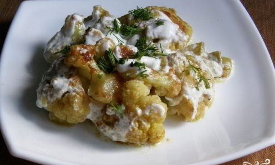 Рецепт цветной капусты жареной в сметане