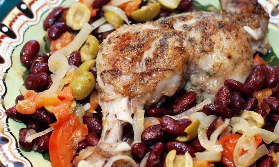 Рецепт тушеной фасоли с курицей