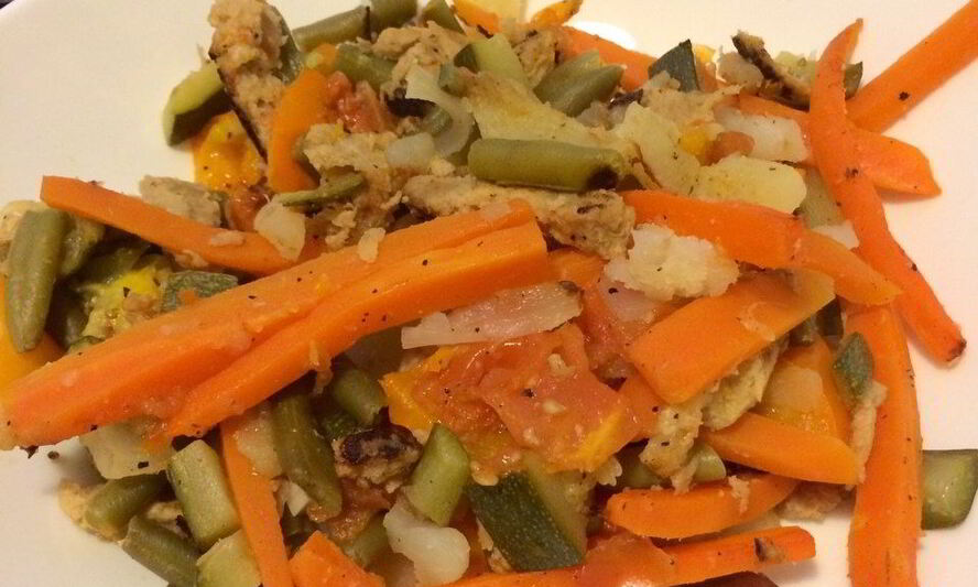 Рецепт тушеных овощей с соевым мясом