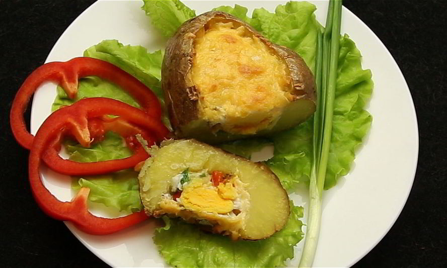 Рецепт запеченного картофеля с яйцом