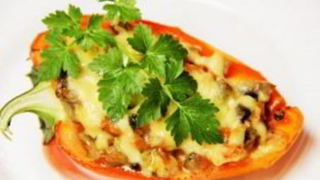 запеченный перец с грибами