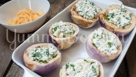 запеченные баклажаны с творогом и сыром