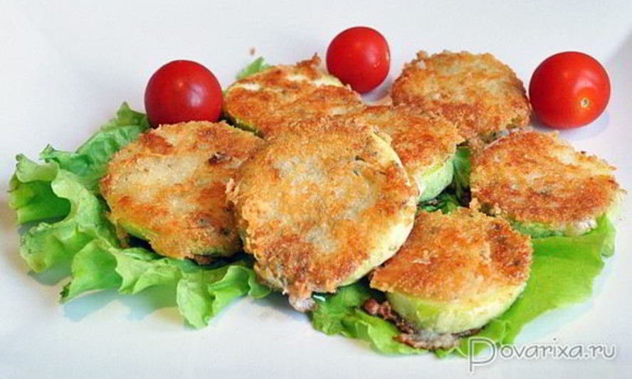 Рецепт жареных кабачков в сырной панировке