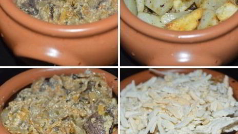 горшочки с печенью и картошкой