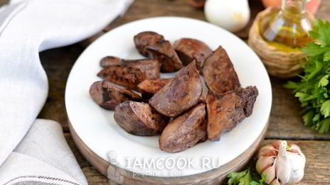 индюшиная печень с персиками