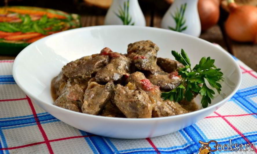 Рецепт куриной печени в кефирно-горчичном соусе