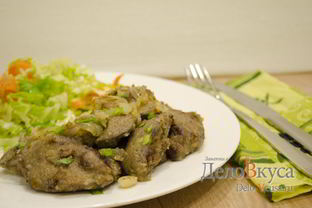 Куриная печень жареная с луком