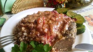 Печень говяжья в имбирно-сливовом соусе