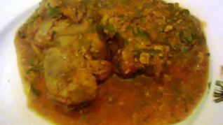 Печень куриная, тушеная вином