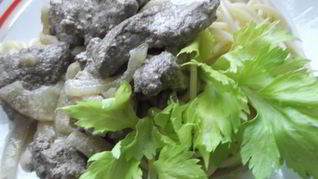 Печень по-строгоновски