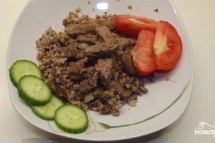 Печень с гречкой