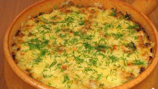 Печень с картофелем в горшочке