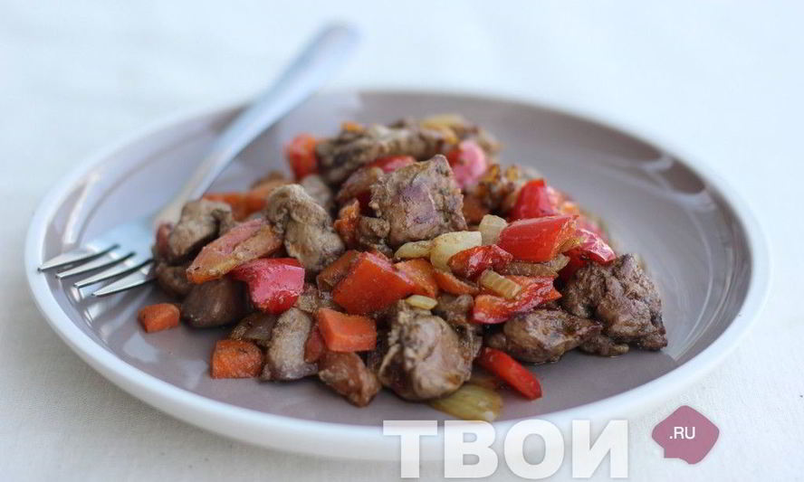 Рецепт печени с овощами