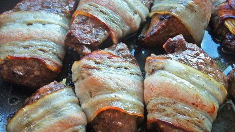 печень в беконе с картофелем