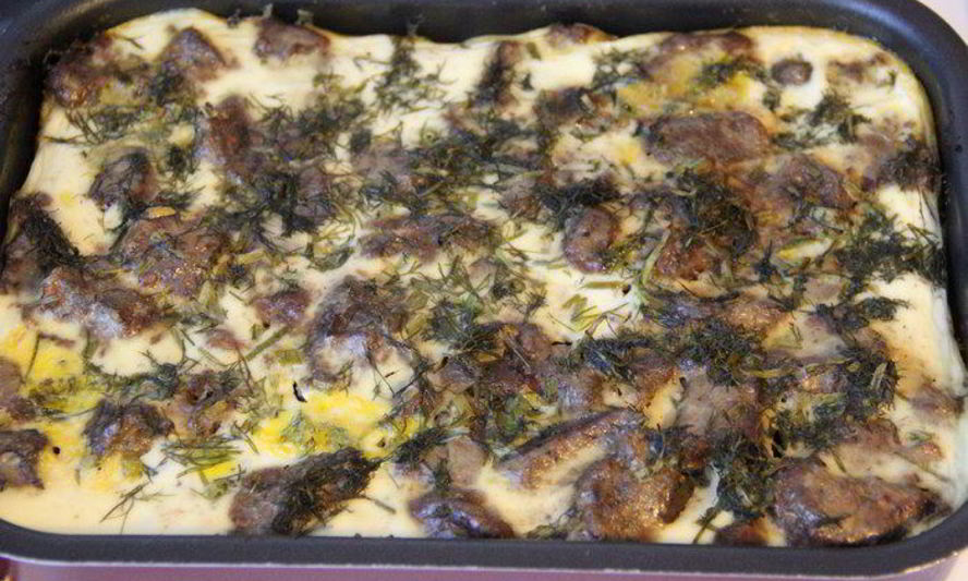 Рецепт печени в сметанной заливке