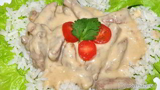 Печень в сырном соусе