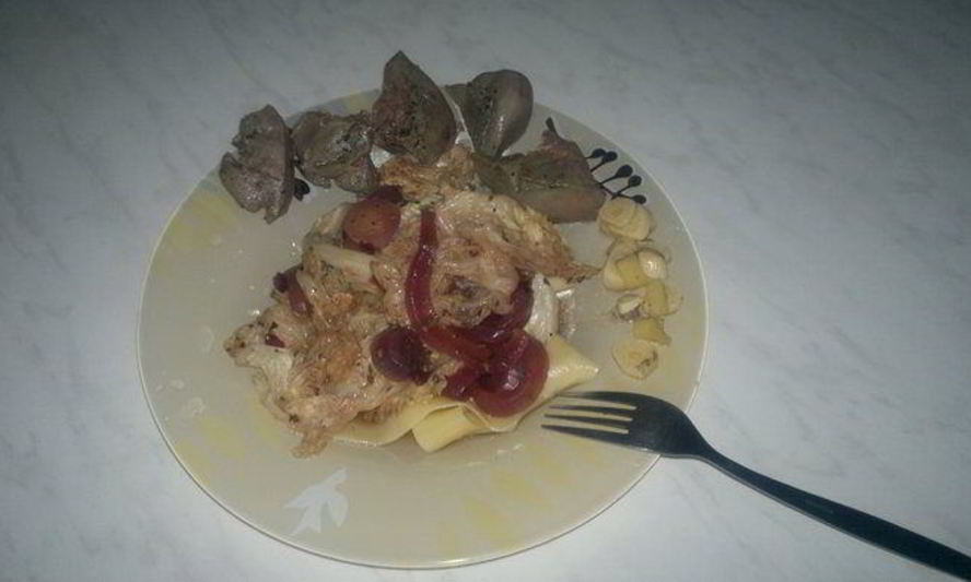 Рецепт печенки с итальянской пастой в тайском стиле