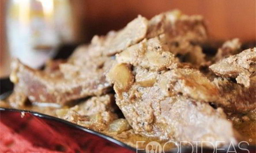 Рецепт свиной печени с грибами