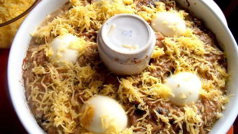 воскресное мясное кольцо с печенью и грибами